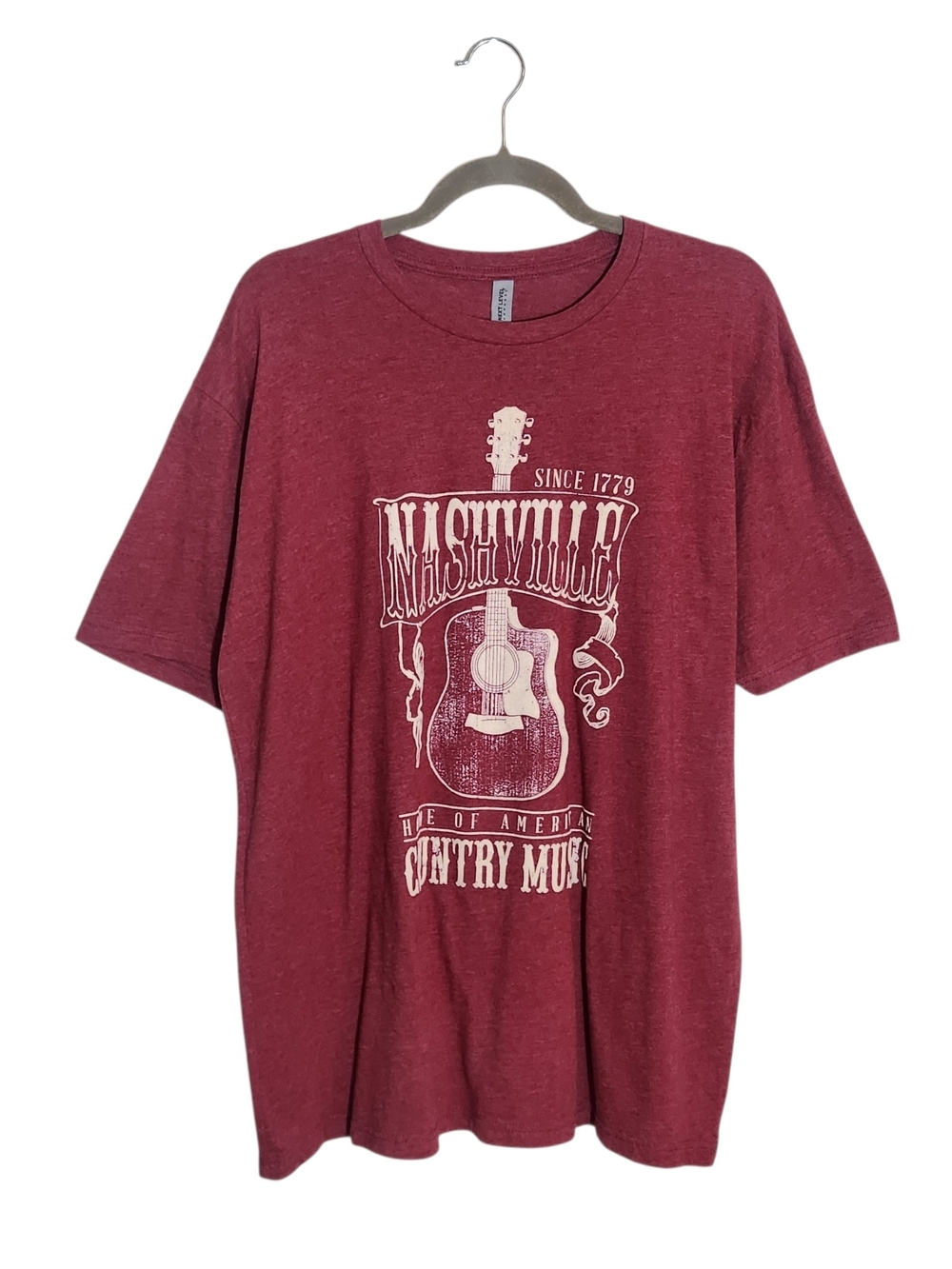 Next Level Apparel Mens Red Nashville Country Music Graphic Tee Size XL
